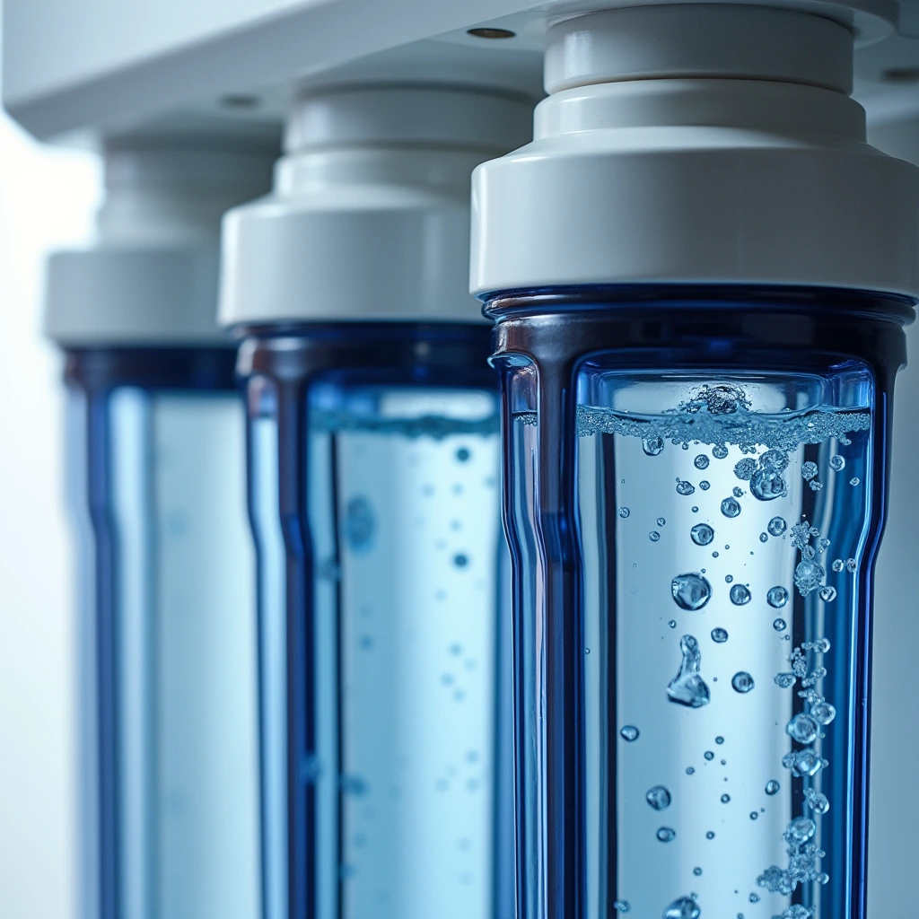 Agua limpia filtrada por un sistema de osmosis
